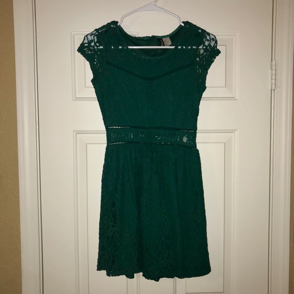 Green Lace Mini Dress